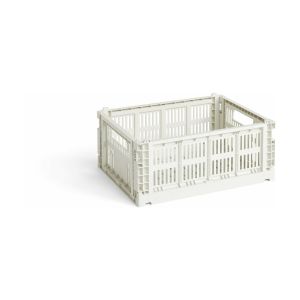 Hay Panier en mati&egrave;re recycl&eacute;e blanc M Colour Crate