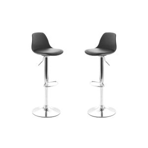 Miliboo Tabouret : Lot de 2 tabourets de bar design noirs STEEVY