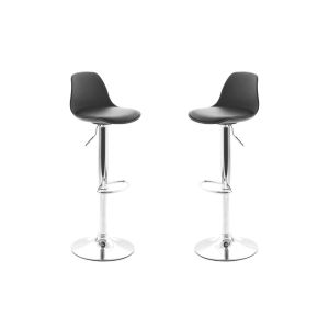 Image de Miliboo Tabouret : Lot de 2 tabourets de bar design noirs STEEVY