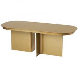 Calicosy Table basse avec plateau aux bords arrondis et 2 pieds L120 cm - alma