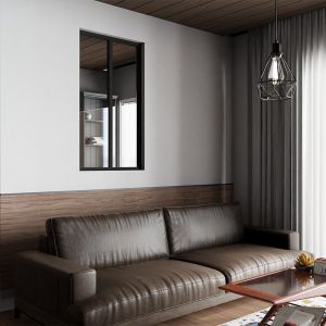 Verrière d'intérieur en aluminium haut de gamme, 2 vitrages, L 71 x H 123 cm, Noir RAL 9005 FT, Vitrage clair 4 mm trempé. Fabrication Française