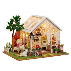 Dam Serre avec des tournesols. Maquette 3d r&eacute;aliste.