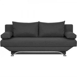 Banquette con ible 3 places avec coffre de rangement Tissu Anthracite L187 P 91 H