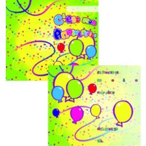 8 cartes d'invitation et enveloppes Anniversaire