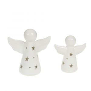 Set de 2 anges Lumous - Amadeus - Blanc - C&eacute;ramique