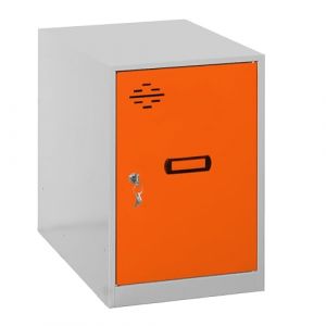 Simon Rack Casier Vestiaire Metallique Petit, 475x300x500 mm, Armoire Metallique Petit, Comprend la Cl&eacute;, Gris/Orange - Simonlocker