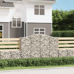 VidaXL Panier de gabions arqué 200x50x140/160 cm Fer galvanisé