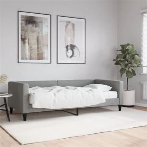 VidaXL Lit de Jour avec Matelas, Canapé-lit, Lit d'Invité, Meuble de Chambre à Coucher Salle de Séjour, Moderne, Gris Clair 90x200 cm Tissu