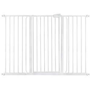 Safetots Barrière De Sécurité Métal Extra Haute À Fixation Par Pression, Barrière D'escalier Pour Bébé, 139,8cm - 147,4cm, Hauteur De 104cm, Couleur Blanc