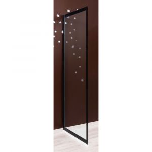 Image de Aqua+ + Paroi de douche retour fixe Napa 90 cm noir - 90x195 cm - Traitement anticalcaire - Profilés de fixation ajustables de -5 à +25 mm pour les retours fixes.