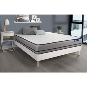 Ensemble matelas ACTIFLEX NIGHT 160x200cm RESSORTS ENSAC S 3zones de confort + sommier KIT blanc