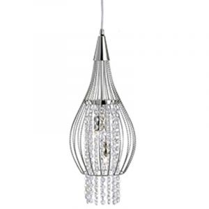 Searchlight Suspension 2 ampoules Pendant, en chrome et cristal
