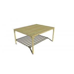 Pergola bois labellis&eacute;e FSC &bull; 5m x 4m &bull; ind&eacute;pendante &bull; sens largeur &bull; lattage bois.
