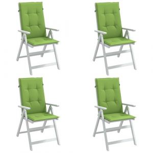VidaXL Coussins de chaise à dossier haut lot de 4 vert mélangé tissu, coussin, coussin de chaise, coussin de siège, coussin de canapé