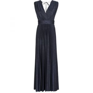 Morgan Robe longue droite plissée bleu marine femme - Taille 38
