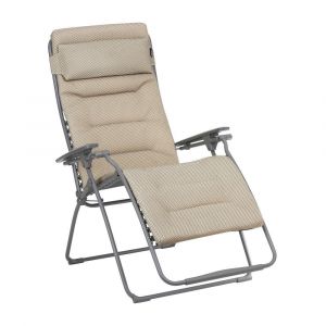 Fauteuil relax zéro gravité en acier beige L97xl76xH123