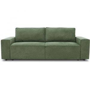 Sans Marque - Canap&eacute; convertible 3 places josh - Tissu Loft Olive - Coffre de rangement - l 239 x p 117 x h 65 cm
