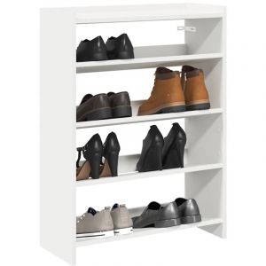 VidaXL Tagère à chaussures blanc 60x25x81 cm bois d'ingénierie