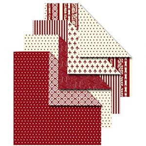 Creotime Papier origami - Rouge et blanc - 10 x 10 cm - 50 feuilles
