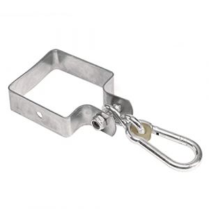 Fixation pivotante avec étrier carré pour barre carrée de 90 x 90 mm Mousqueton avec roulement en nylon