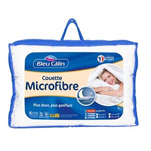 Bleu Câlin KMF45S220 couette microfibre lavable toucher peau de pêche blanc 220 x 240 cm
