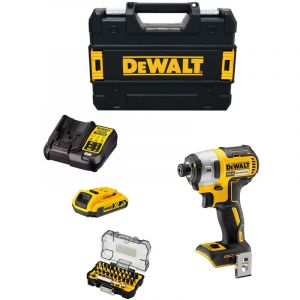 Dewalt Visseuse à Chocs DCF887D1T (1 x 2,0 Ah DCB107 tstak ii) Jeu de 32 embouts de vissage Impact Torsion