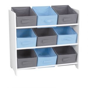 Image de Urban Living Meuble de rangement enfant 9 Paniers Boy 63 x H 59,5 cm Bleu