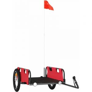 VidaXL Remorque de vélo rouge tissu oxford et fer