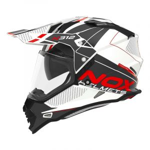Nox Casque trail/Adventure N312 Drone blanc/rouge- M