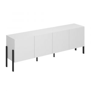 Meuble tv 4 portes 200 cm Bérénice Blanc