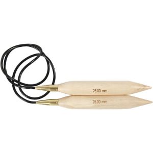 Creotime Aiguilles circulaires en bois - 150 cm - N°25