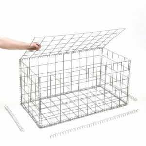 Gabion pour mur en gabion - 100 cm x 50 cm x 50 cm Maille rectangulaire 50 mm x 100 mm (Spirales)