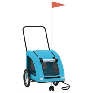 VidaXL Remorque de vélo pour animaux de compagnie bleu