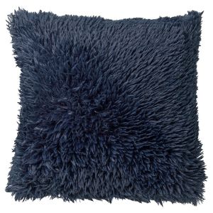 Dutch Decor Housse de coussin bleu fausse fourrure-45x45 cm uni