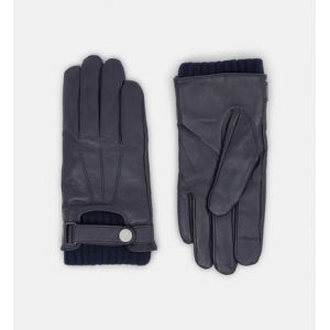 Image de Galeries Lafayette Gants Solal cuir et cachemire fonction tactile Bleu - Couleur Bleu - Taille XXL