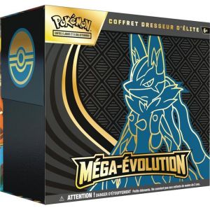 Pokémon : Coffret Dresseur d’élite Méga-Évolution – Lucario du JCC Pokémon (1 Carte entièrement illustrée, 9 boosters et des Accessoires de Jeu Premium)
