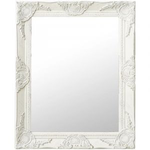 VidaXL Miroir mural style baroque 50x60 cm Blanc - Blanc