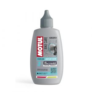 Motul Lubrifiant Chaîne VTT pour Conditions Humides - Anti Usure - Haute Résistance à l'eau et à la Rouille - Flacon avec Embout Compte-Gouttes - Bike Care Chain Lube Wet Off Road - 100 ML