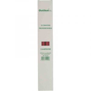 Outibat Crayon de charpentier mine tendre - Boîte de 12 - Pro - Rouge