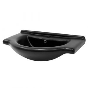 ML-Design Lavabo en Céramique Noir Mat, 77x50,5x22,5 cm, Ovale, Vasque á Encastré Moderne,