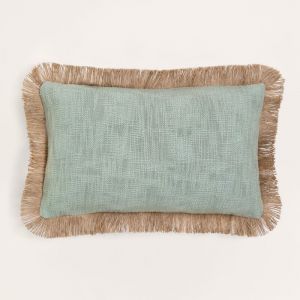 Coussin rectangulaire en coton (30x50 cm) Paraiba SKLUM Céladon - Beige Lin