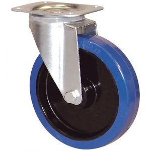 Guitel Roulette caoutchouc bleu à platine pivotante 160mm HERVIEU - EP5BA160-571R