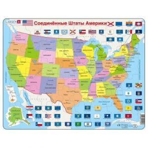 Image de Larsen Puzzle Carte - Carte des Etats-Unis (en Russe)