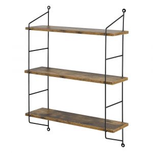 Étagère murale à 3 niveaux 48 x 15 x 64 cm effet bois foncé 03_0007063
