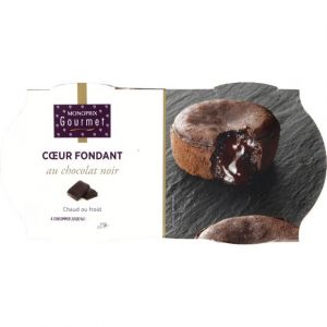 Monoprix gourmet Coeur fondant au chocolat noir - Le paquet de 2x90g
