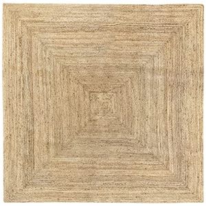 HAMID - Tapis Jute Naturel, Alhambra Tapis en Jute Couleur Naturelle, Tapis 100% Fibre de Jute, Tressé à la Main, Tapis pour Salon, Salle à Manger, Chambre, Couloirs, Couleur Naturelle (200x200cm)