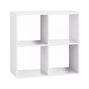 Étagère en bois 4 cases 68x32x68 cm - Blanc - SILUMEN - Blanc