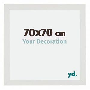 Image de Your Decoration - 70x70 cm - Cadres Photo en mdf Avec Verre acrylique - Anti-Reflet - Excellente Qualité - Blanc Mat - Cadre Decoration Murale