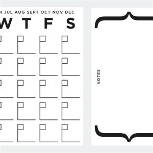 Sticker G&eacute;ant Repositionnable Agenda Mensuel Effacable et Notes