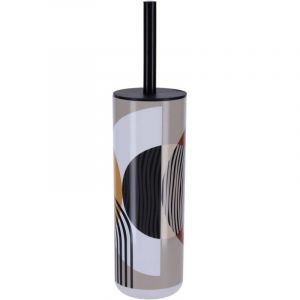 Tendance Brosse WC avec support déco Trendy Jaune et Terracotta